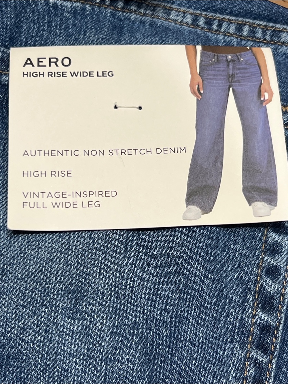 Aero High Rise Vintage-Inspired Wide Leg Jeans - Medium Blue Womens 10 NWT